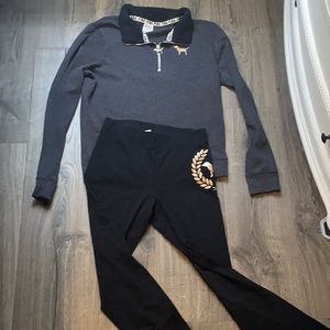 PINK half zip and legging set